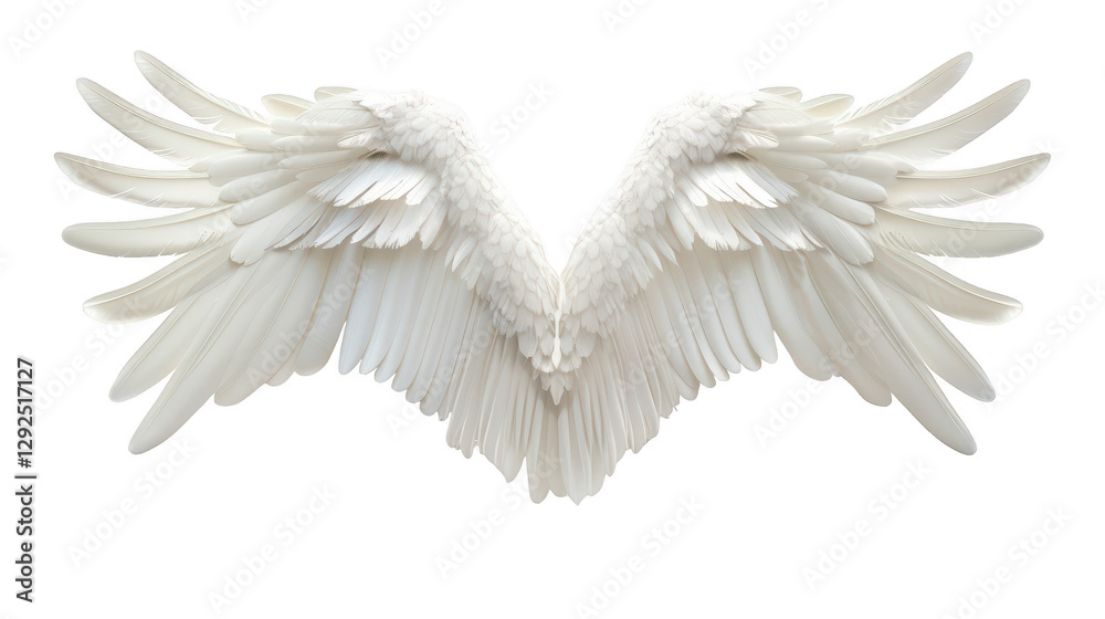Fototapeta premium Realistic angel wing on isolated background