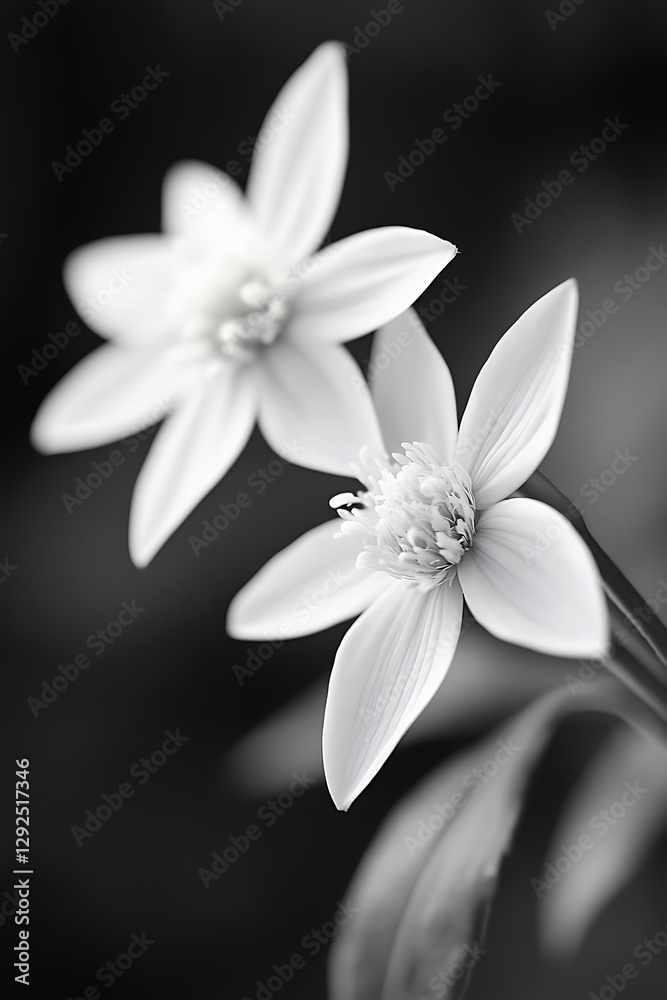 Fototapeta premium Delicate edelweiss flower blooming beautifully in an alpine meadow scene 