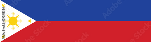 Philippines flag long banner digital vector illustration