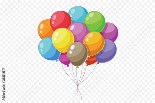 Colorful balloons floating together create a festive atmosphere, perfect for celebrations and events
