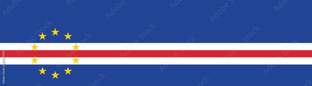 Fototapeta premium Cape Verde flag long banner digital vector illustration