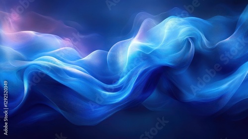 Abstract blue flowing liquid waves.