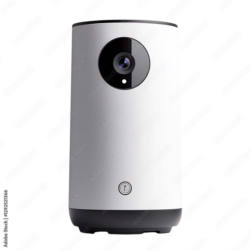 A Stylish Wireless Home Security System Camera Isolated on Transparent Background A Stylish Wireless Home Security System Camera Isolated on Transparent Background