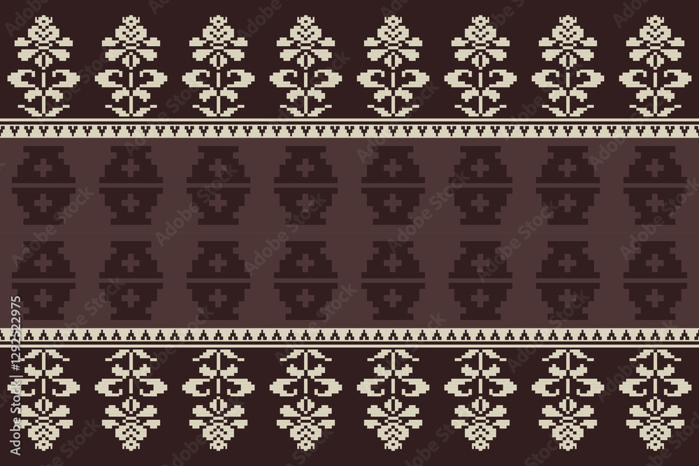 Geometric, seamless,pixel traditional ethnic, thai pattern, fabric pattern for textiles, rugs, wallpaper, clothing, sarong, batik, wrapping, embroidery, print, background, cover, illustration Geometric, seamless,pixel traditional ethnic, thai pattern, fabric pattern for textiles, rugs, wallpaper, clothing, sarong, batik, wrapping, embroidery, print, background, cover, illustration