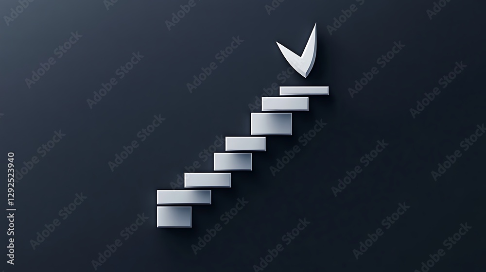 Obraz premium Reaching New Heights: A 3D Render of Progress and Success AI Generated