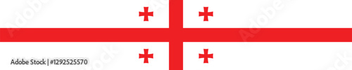 Georgia flag long banner digital vector illustration