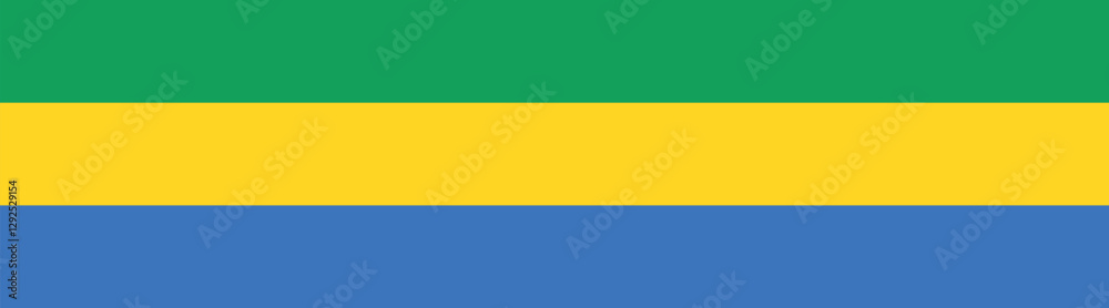 Gabon flag long banner digital vector illustration Gabon flag long banner digital vector illustration