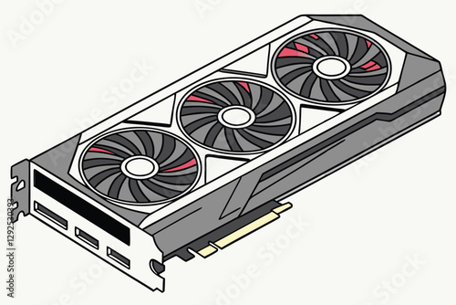 High-performance graphics card featuring advanced cooling system and triple fan design for optimal gaming experiences and graphics rendering