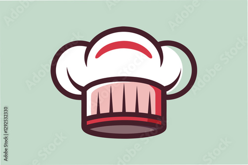 Chef hat illustration featuring a simple design on a vibrant background with a focus on culinary art and creativity