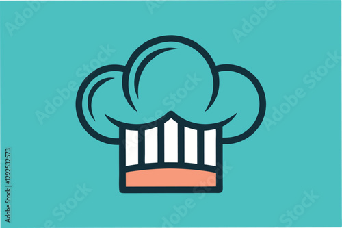 Chef hat illustration featuring a simple design on a vibrant background with a focus on culinary art and creativity