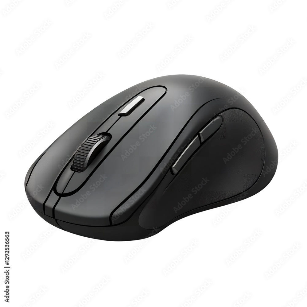 Sleek Black Wireless Computer Mouse with Ergonomic Design and Extra Buttons Sleek Black Wireless Computer Mouse with Ergonomic Design and Extra Buttons