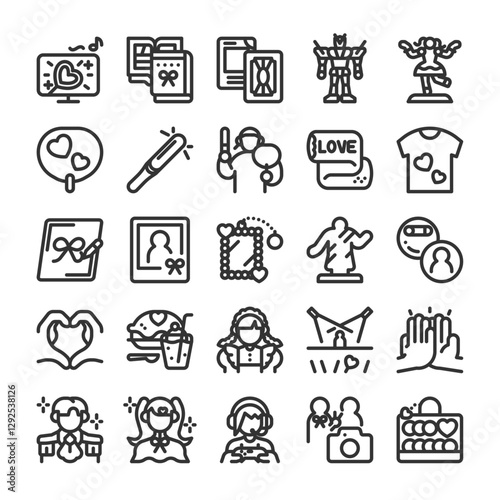 オタク文化と推し活 アイコン セット