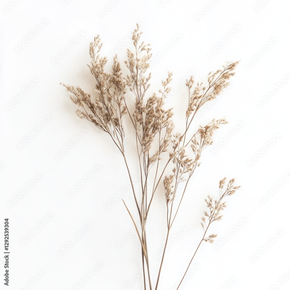 Fototapeta premium Dried grasses on white background