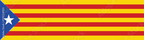 Catalonia flag long banner digital vector illustration