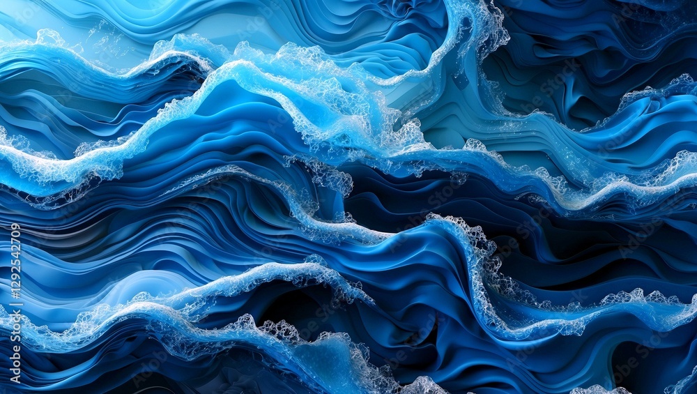 Obraz premium Dynamic blue waves abstract background for creativity
