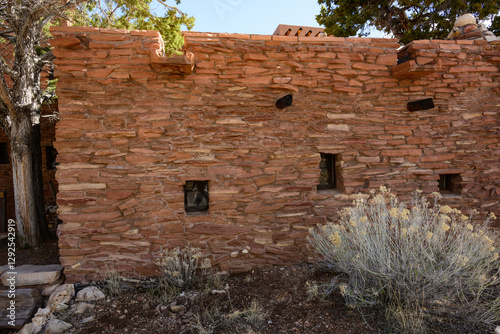 brick wall texture of hopi indian construction
