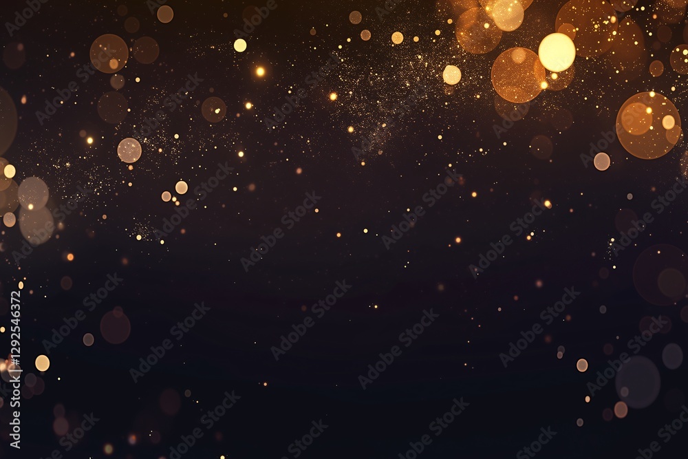 Obraz premium 光の粒が舞うレンズで撮影したようなぼやけたCG画像 