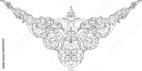 sketch vector silhouette illustration icon symbol ornament decoration accessories decorative carving classic vintage floral natural ethnic traditional