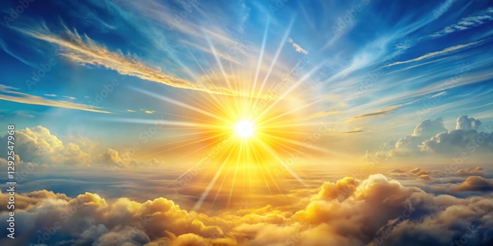 Golden Hour Radiance A Celestial Panorama of Sunbeams, Clouds, and a Vibrant Sky Golden Hour Radiance A Celestial Panorama of Sunbeams, Clouds, and a Vibrant Sky