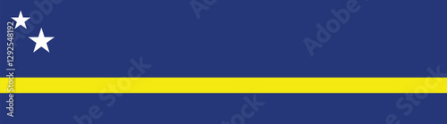 Curacao flag long banner digital vector illustration