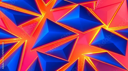 Wallpaper Mural Vibrant Blue and Red Triangles Abstract Background Torontodigital.ca