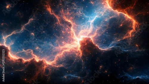 Stunning abstract cosmic background with glowing particles