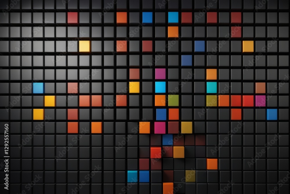 Fototapeta premium a close up of a colorful wall with squares of different colors