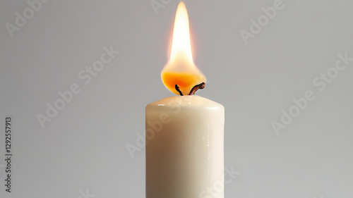 White candles isolated on white background
