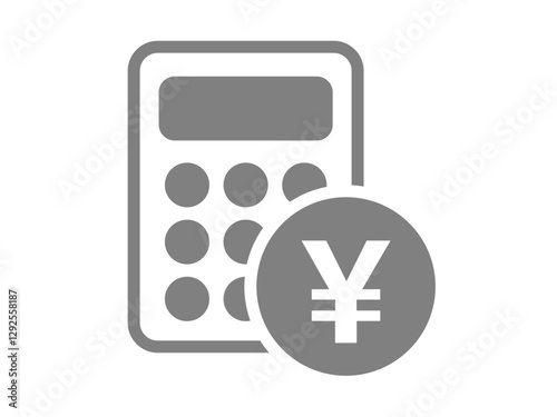 電卓とお金のシルエットアイコン