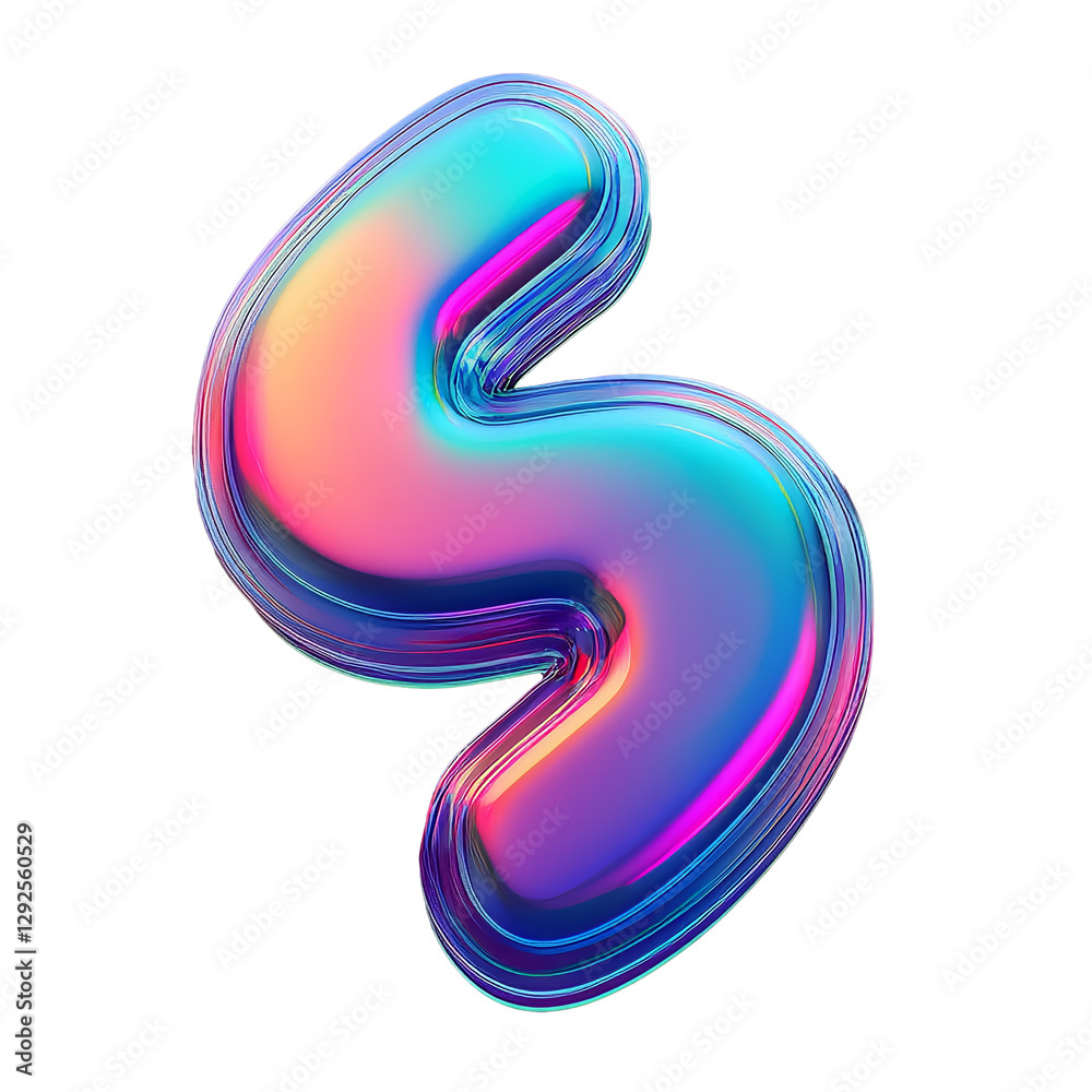 Holographic S against a deep purple background Holographic S against a deep purple background
