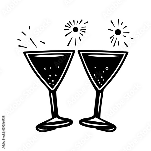 High-Quality Cocktail Glass Silhouette Icons & Clipart
