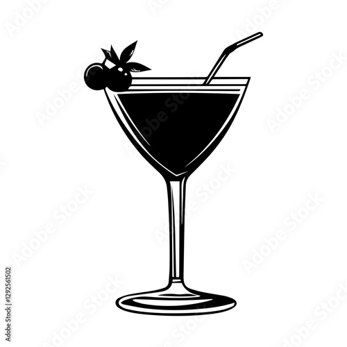 High-Quality Cocktail Glass Silhouette Icons & Clipart
