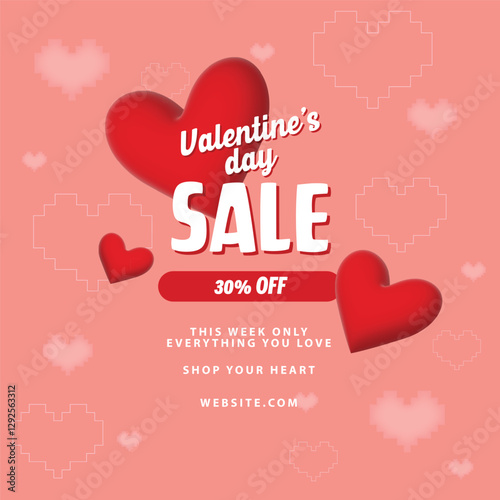 Valentine sale off candy hearts template