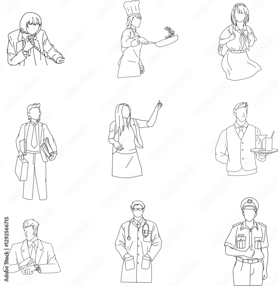 Career line art icon collection Career line art icon collection