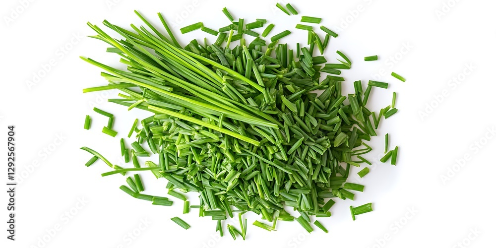 Fresh chives, chopped and whole, isolated on white. Fresh chives, chopped and whole, isolated on white.