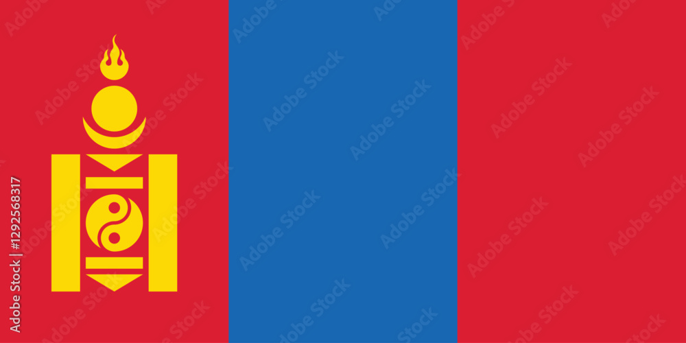 Naklejka premium Mongolia flag long banner digital vector illustration
