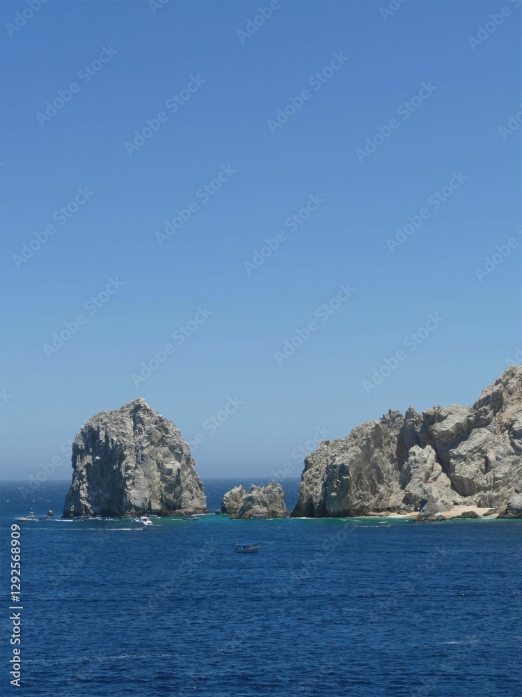 Boats sailing near el arco, cabo san lucas, mexico Boats sailing near el arco, cabo san lucas, mexico