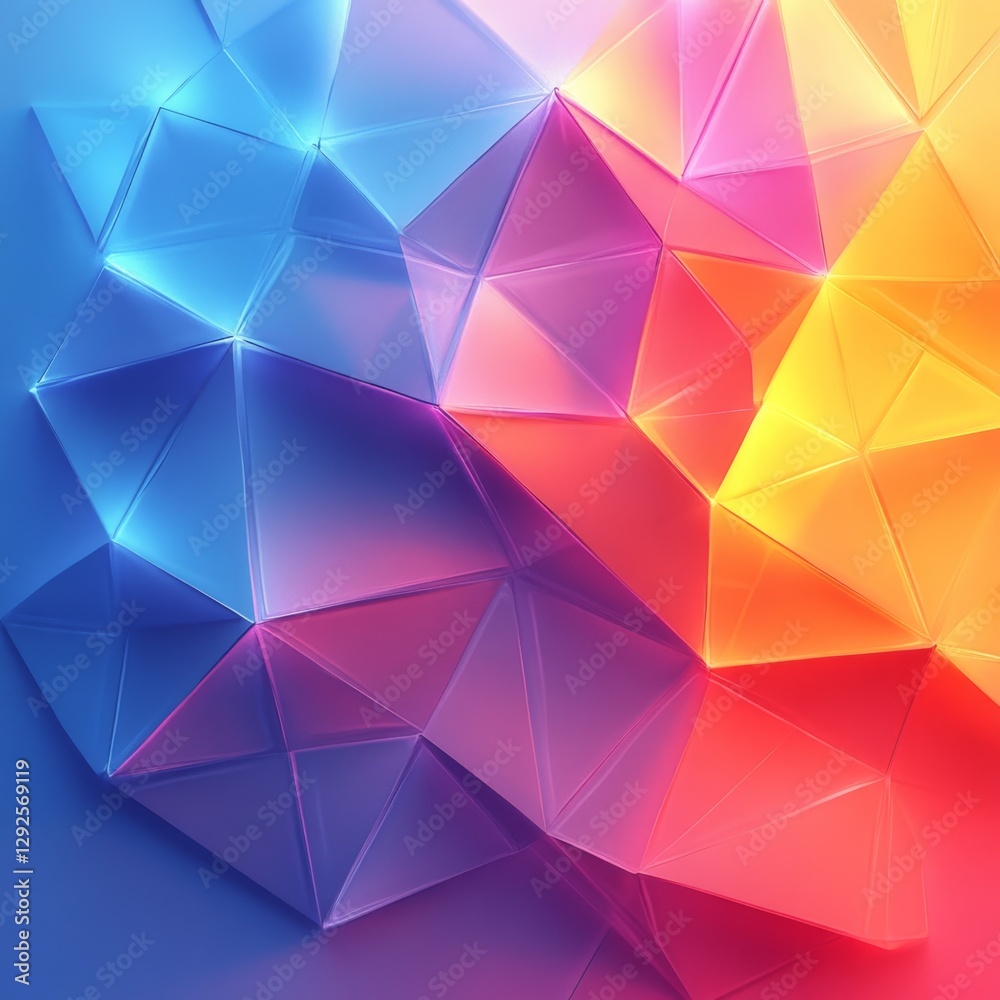 Vibrant Geometric Background with Colorful Triangles and Light Effects for Modern Design Projects Vibrant Geometric Background with Colorful Triangles and Light Effects for Modern Design Projects