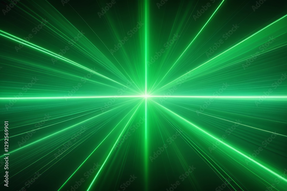 Obraz premium a close up of a green light shining through a dark background