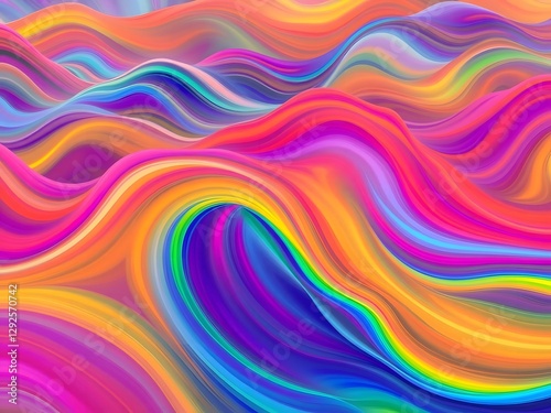  Abstract Waves of Color in Vibrant Motion