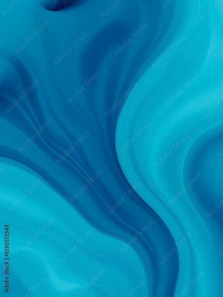 Obraz premium Ocean Inspired Aqua Wavy Background in Deep Blue and Seafoam Green, Creating a Sense of Depth and Motion