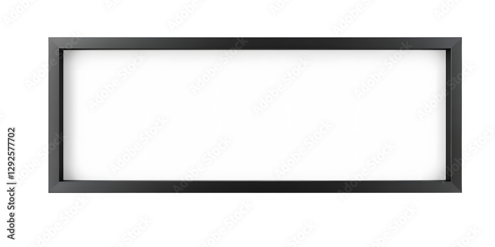 Minimalistic Horizontal Picture Frame with Black Matte Finish and Transparent Background Minimalistic Horizontal Picture Frame with Black Matte Finish and Transparent Background
