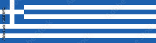 Greece flag long banner digital vector illustration