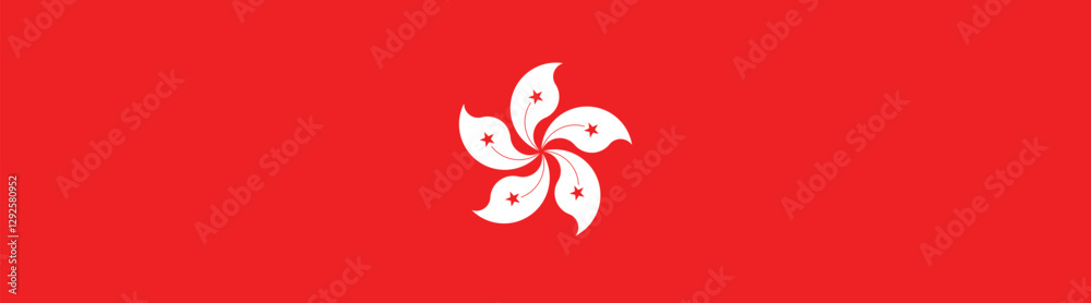Fototapeta premium Hong Kong flag long banner digital vector illustration