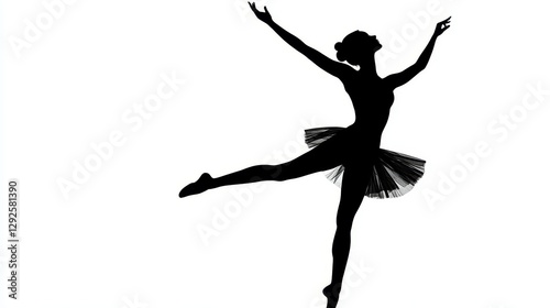 a black silhoutte of a female balet dancer. 