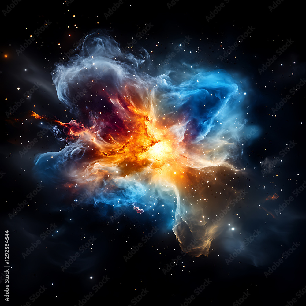 Cosmic collision nebula formation outer space digital art galactic environment wide angle astrophysical concepts Cosmic collision nebula formation outer space digital art galactic environment wide angle astrophysical concepts