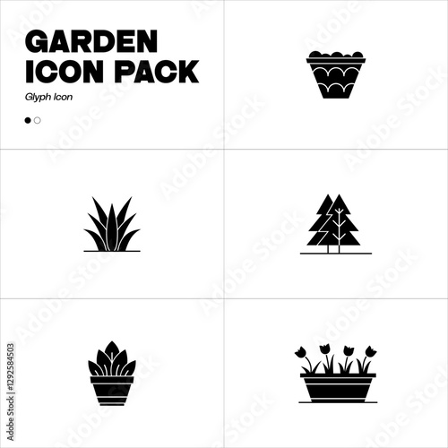 Garden Plants Icons - Vector Icons. Editable Stroke. Vector Graphic