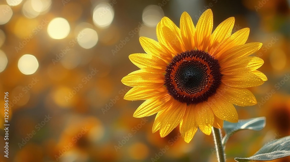 Fototapeta premium Closeup Of A Sunflower In A Field