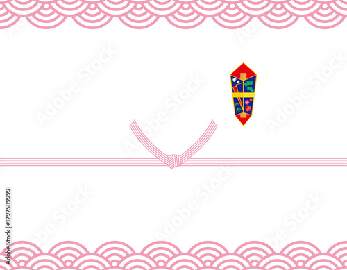 水引のベクターイラスト　プレゼント用包装用紙背景イラスト