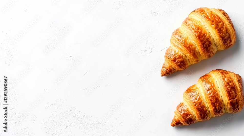 Golden Brown Croissants Pastry Perfection on White Background Culinary Delights Bakery Treats Golden Brown Croissants Pastry Perfection on White Background Culinary Delights Bakery Treats